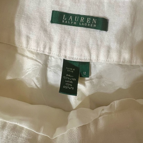 Ralph Lauren Lined White Linen Pants - Picture 6 of 6